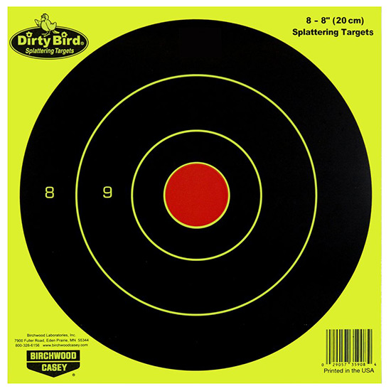 BC DIRTY BIRD YELLOW 8" BULLS-EYE TGT 50PK