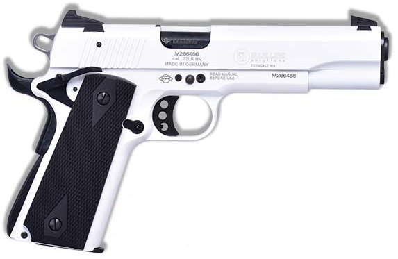 BLG MAUSER 1911 22LR 5" WHITE BLACK GRIPS 10RD