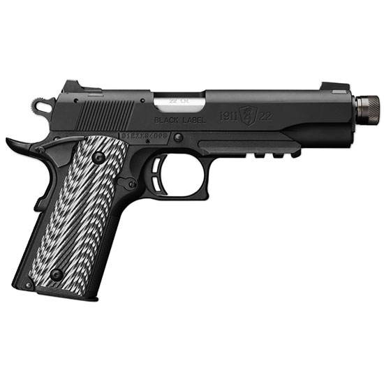 BRO 1911-22 SUPPRESSOR READY 22LR 4 7/8" TB BLK