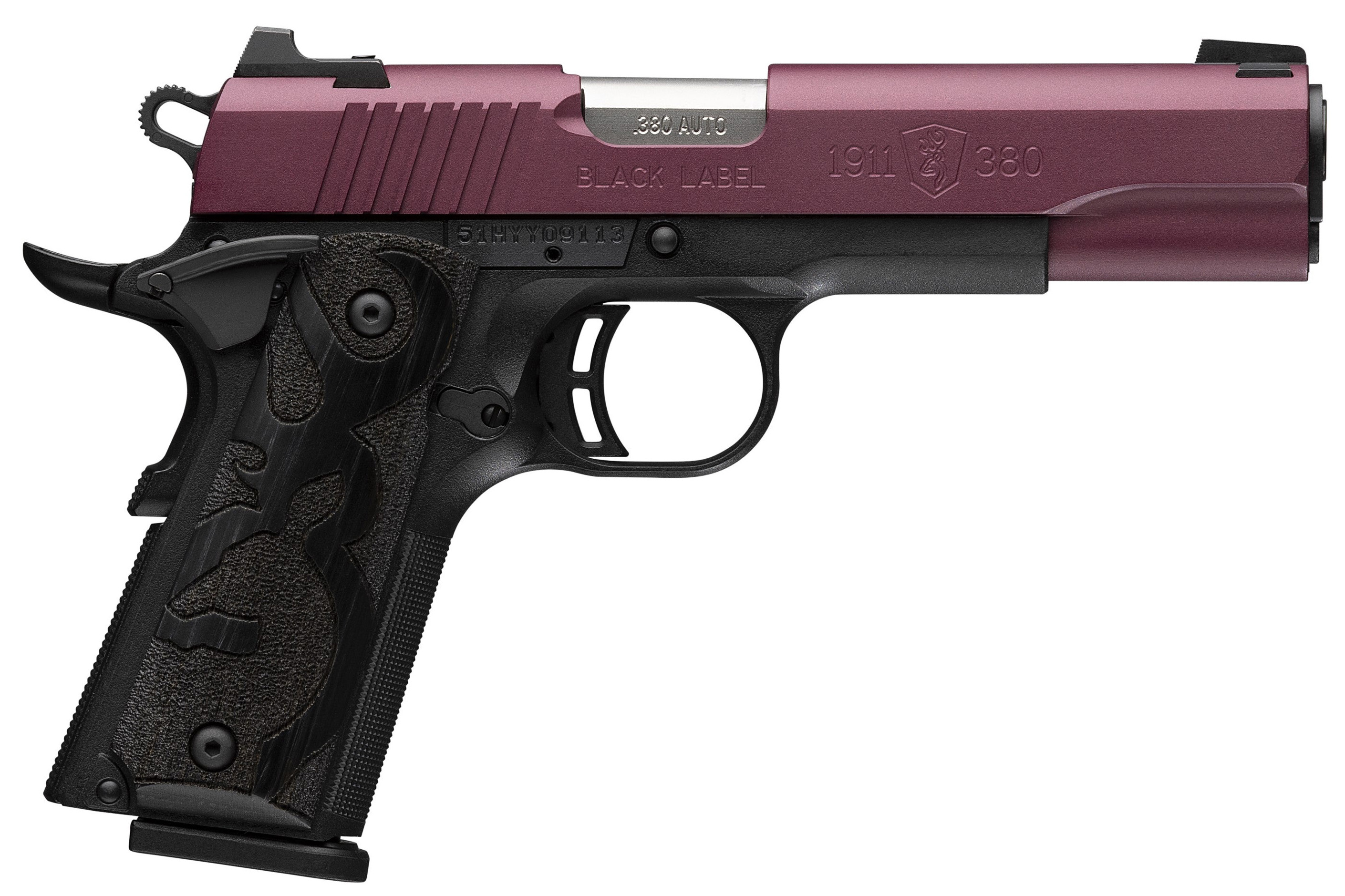 BRO 1911-380 BLACK LABEL FS BLK CHERRY 3-DOT