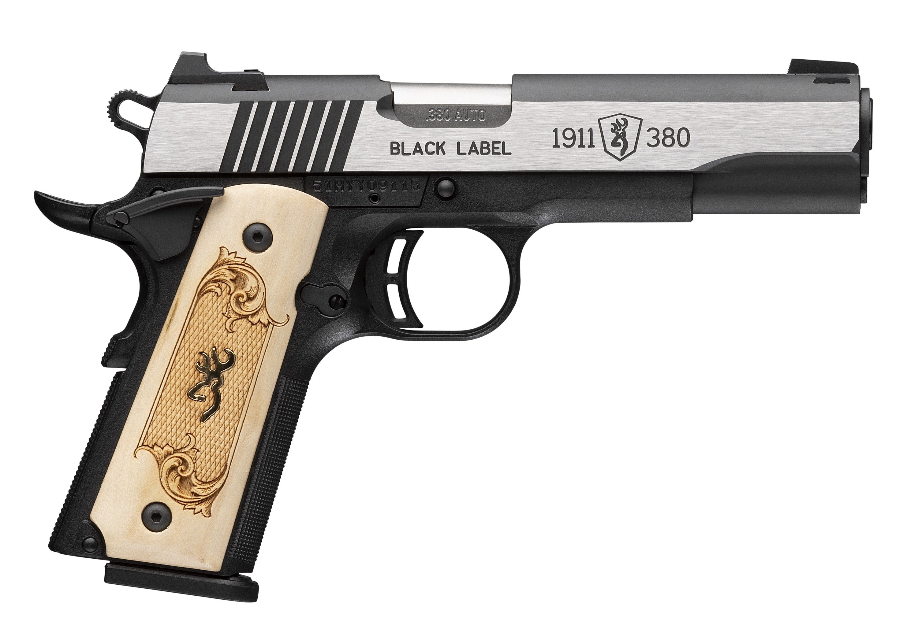 BRO 1911-380 BLACK LABEL MEDALLION FS 3-DOT