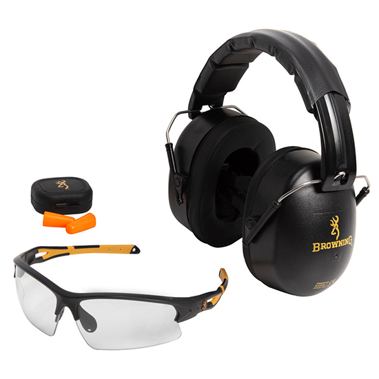 BRO RANGE KIT ADULT BLK EAR MUFFS PLUGS GLASSES