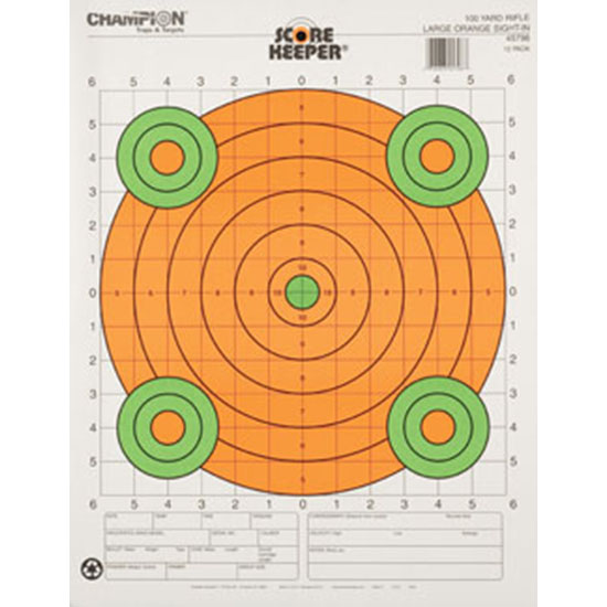 CHAMP 100YD SIGHT IN LARGE ORANGE 12PK