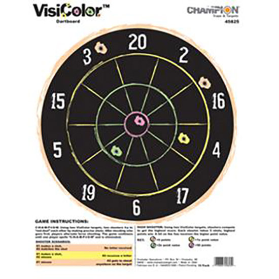 CHAMP VISICOLOR DART BOARD (10/PK)