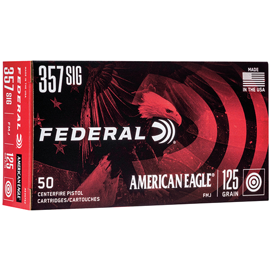 FED AMERICAN EAGLE 357SIG 125GR FMJ 50/20