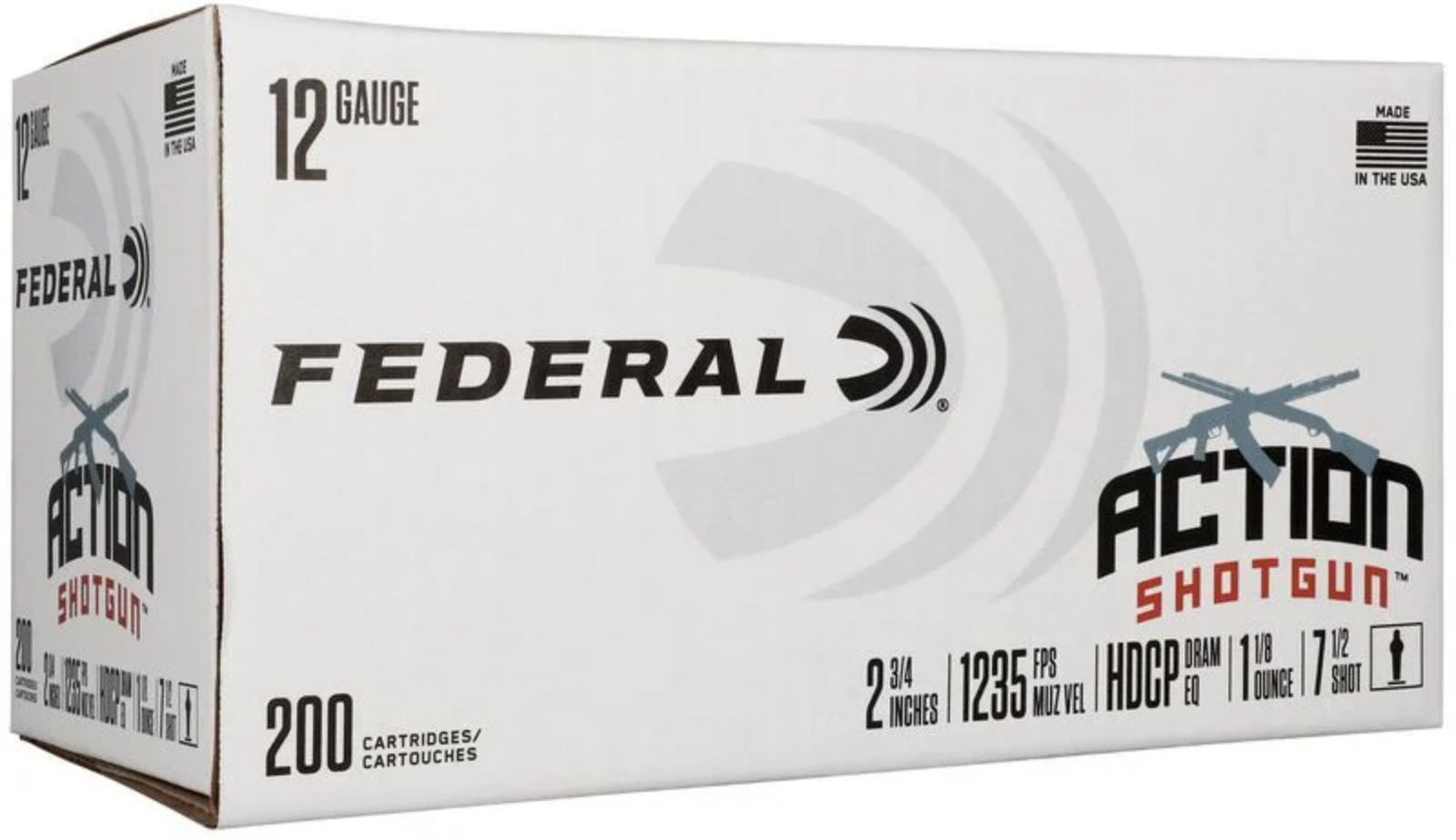 FED ACTION SHOTGUN 12GA 2.75" 1-1/8OZ #7.5 20/10