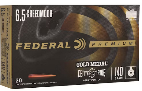 FED GOLD MEDAL 6.5CREED 140GR CENTERSTRIKE 20/10