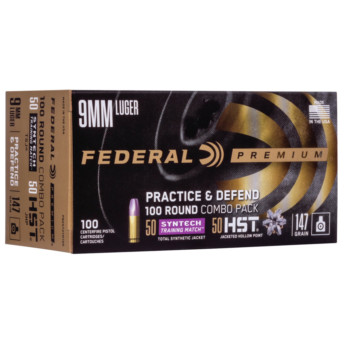 FED PRACTICE & DEFEND 9MM 147GR HST JHP 100/5