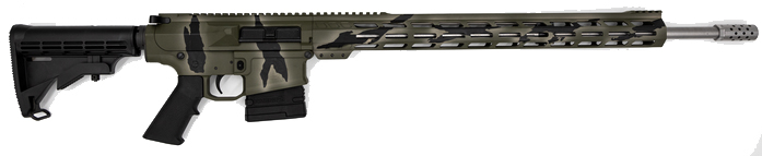 GLFA AR-10 243WIN 24" PURSUIT GRN CAMO/SS 5RD