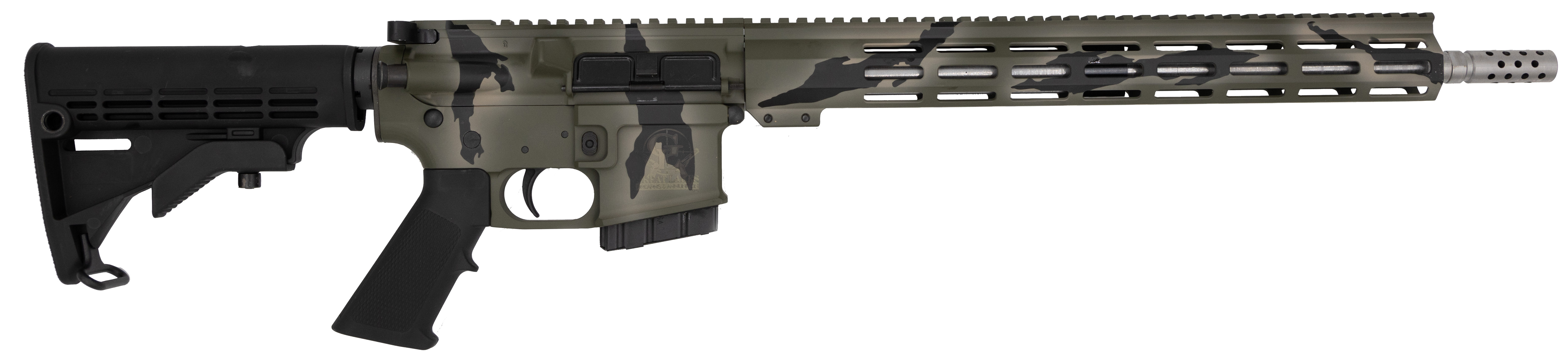 GLFA AR-15 350LEG 16" PURSUIT GRN CAMO/SS 5RD