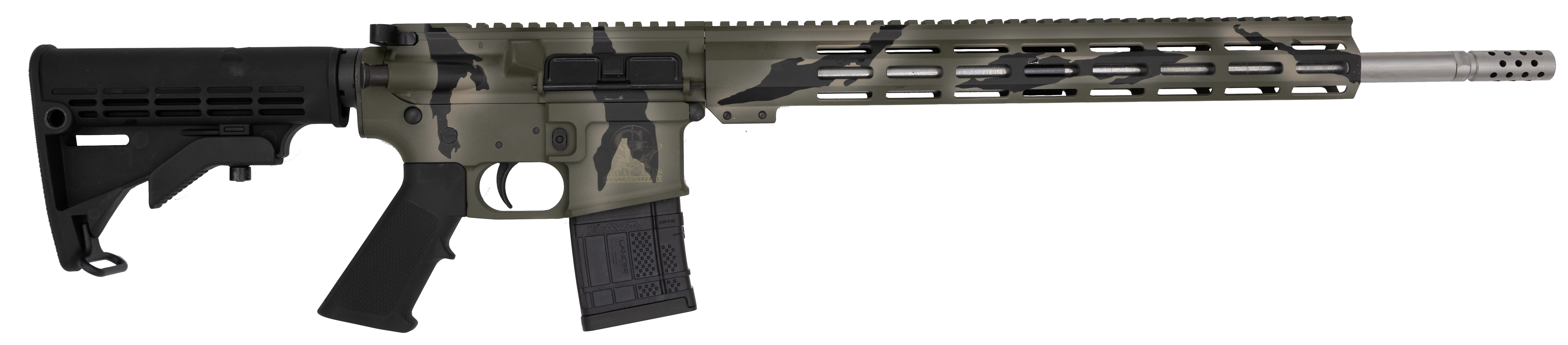 GLFA AR-15 450BM 18" PURSUIT GRN CAMO/SS 5RD