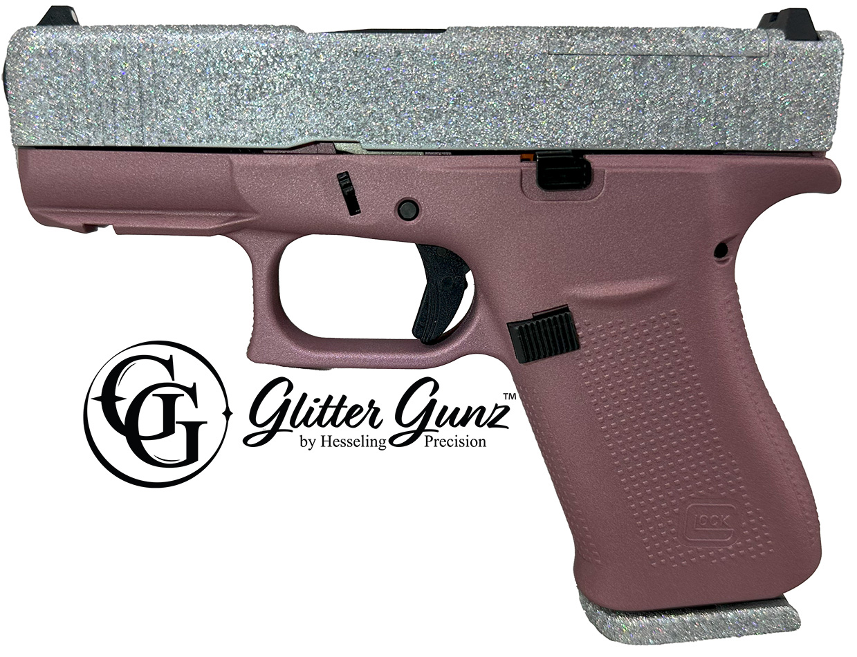 GLOCK 43X MOS 9MM BLUSH DIAMOND GLITTER GUNZ