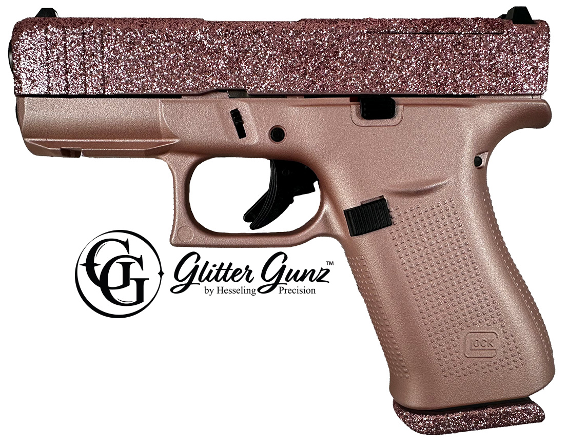 GLOCK 43X MOS 9MM 3.41" ROSE GOLD GLITTER GUNZ