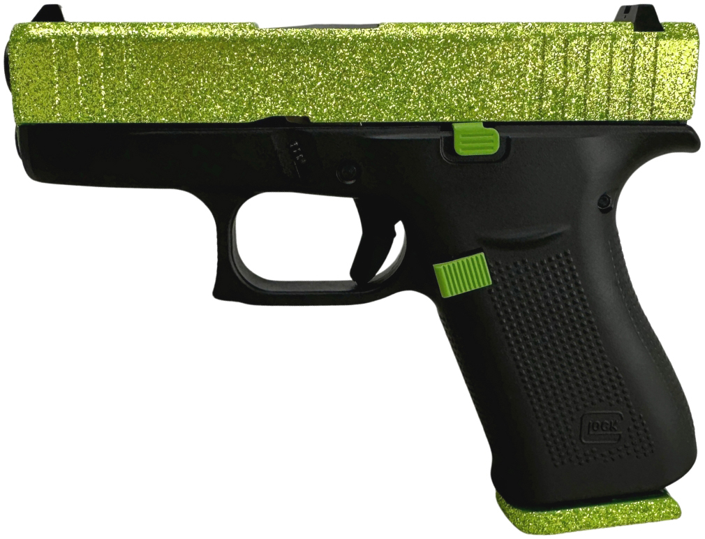 GLOCK 43X 9MM GLITTER GUNZ ZOMBIE GREEN