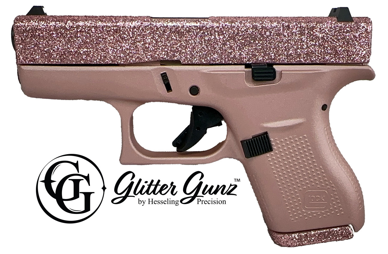 GLOCK 42 380ACP 3.25" ROSE GOLD GLITTER GUNZ