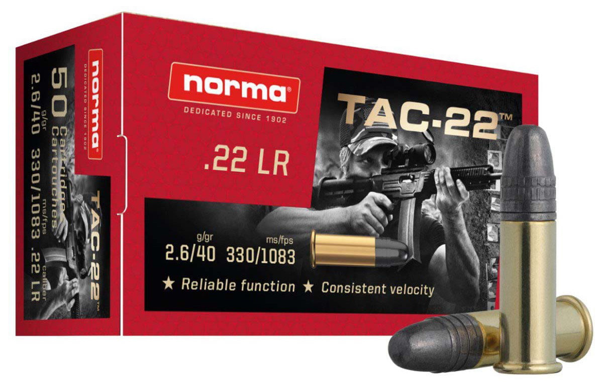 NORMA RIMFIRE TAC 22LR 40GR LRN 50/100