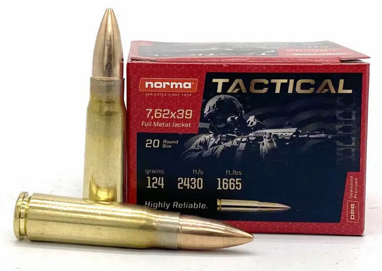 NORMA RANGE & TRAINING 7.62X39 124GR FMJ 20/50