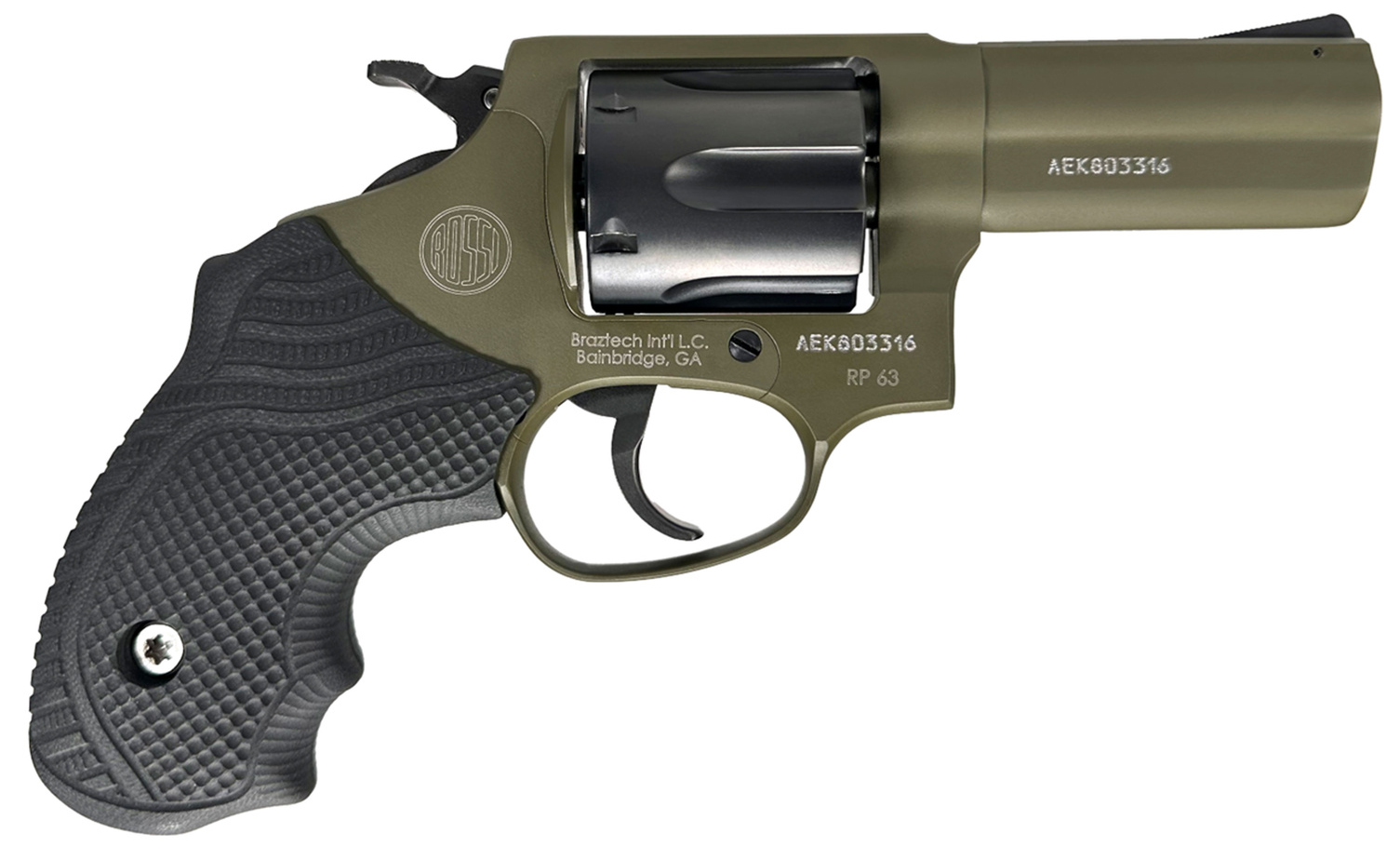 ROSSI RP63 357MAG 3'' BLK/SNIPER GREEN LOK 6RD