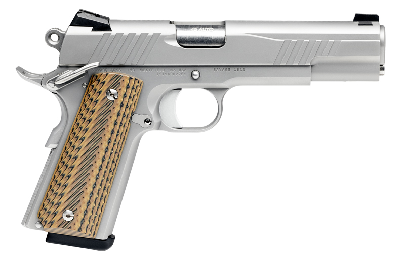 SAV 1911 GOV'T STAINLESS 45ACP 5" 8RD