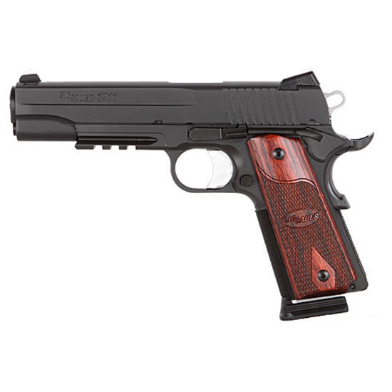 SIG 1911R 45ACP BLK NS RAIL ROSEWOOD 8RD CA LEG