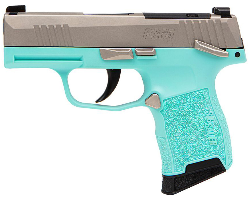 SIG P365 380ACP 3.1" OR NICKEL/TURQUOISE 10RD