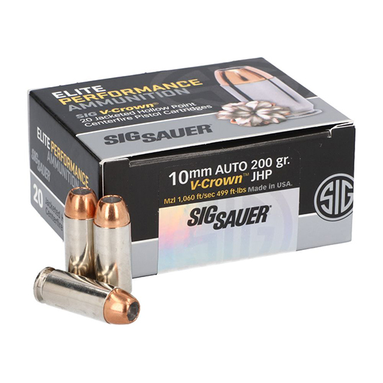 SIG AMMO 10MM 200GR ELITE V-CROWN JHP 20/10