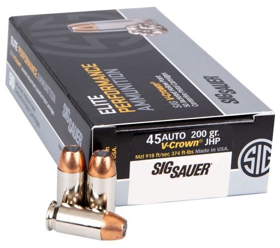 SIG AMMO 45ACP 200GR ELITE V-CROWN JHP 50/20