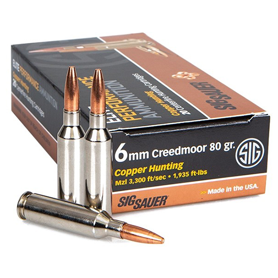 SIG AMMO 6MMCREED 80GR ELITE COPPER HUNT 20/10