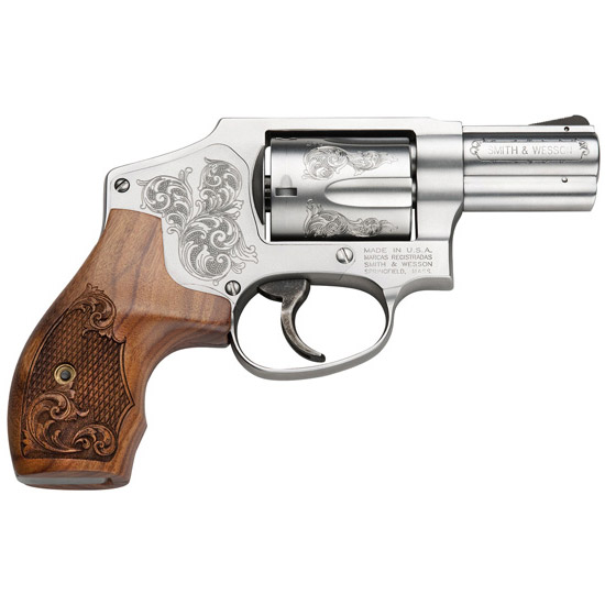 SW 640 357MAG 2 1/8" SS ENGRAVED WOOD GRIP 5RD