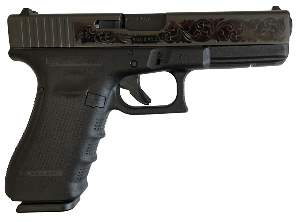 GLOCK 17 GEN4 9MM 17RD POLISHED BLACK ENGRAVED