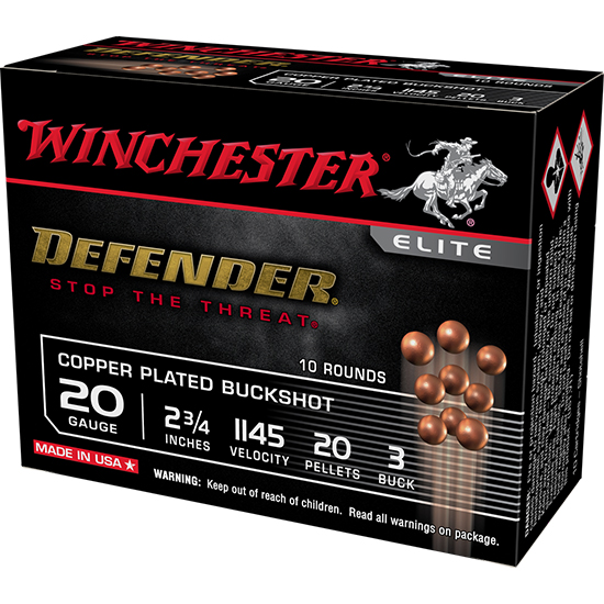 WIN DEFENDER COPPER 20GA 2.75" #3 BUCK 10/10