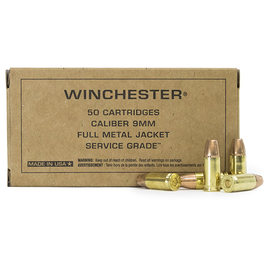 WIN SERVICE GRADE 9MM 115GR FMJ 50/10