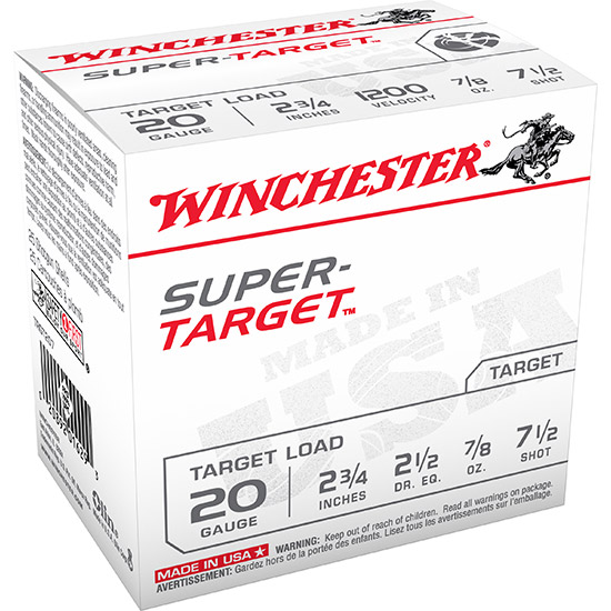 WIN SUPER TARGET 20GA LT 2.75" 7/8OZ #7.5  25/10