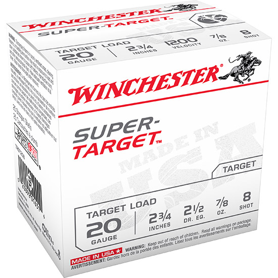 WIN SUPER TARGET 20GA LT 2.75" 7/8OZ #8 25/10