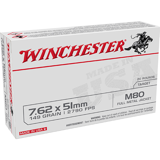 WIN LC 7.62X51MM M80 149GR FMJ 20/25 (2700)