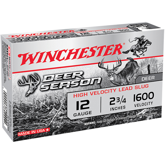 WIN DEER SEASON 12GA 2.75" SLUG 1600FPS 5/20