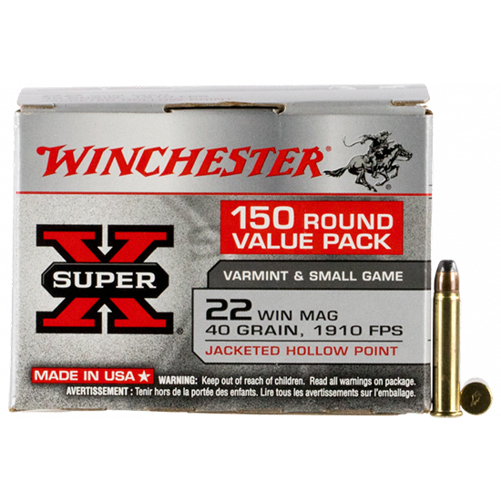 WIN 22MAG 40GR JHP 150RD VALUE PACK 150/10