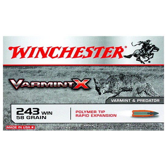 WIN VARMINT-X 243WIN 58GR POLY TIP 20/10