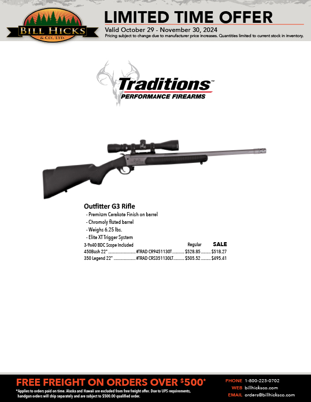 Traditions Outfitter G3 Rifle Special