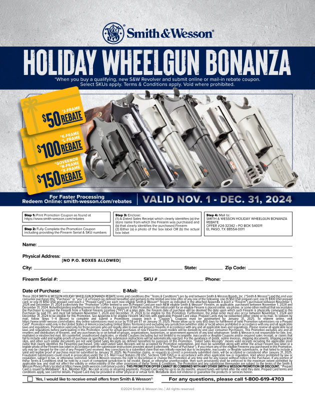 Smith & Wesson Holiday Wheelgun Bonanza Rebate